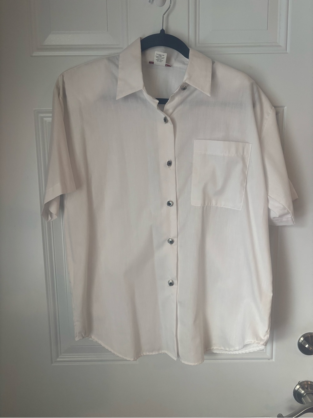 Women's Short-Sleeve Button-Down Shirt - Cream